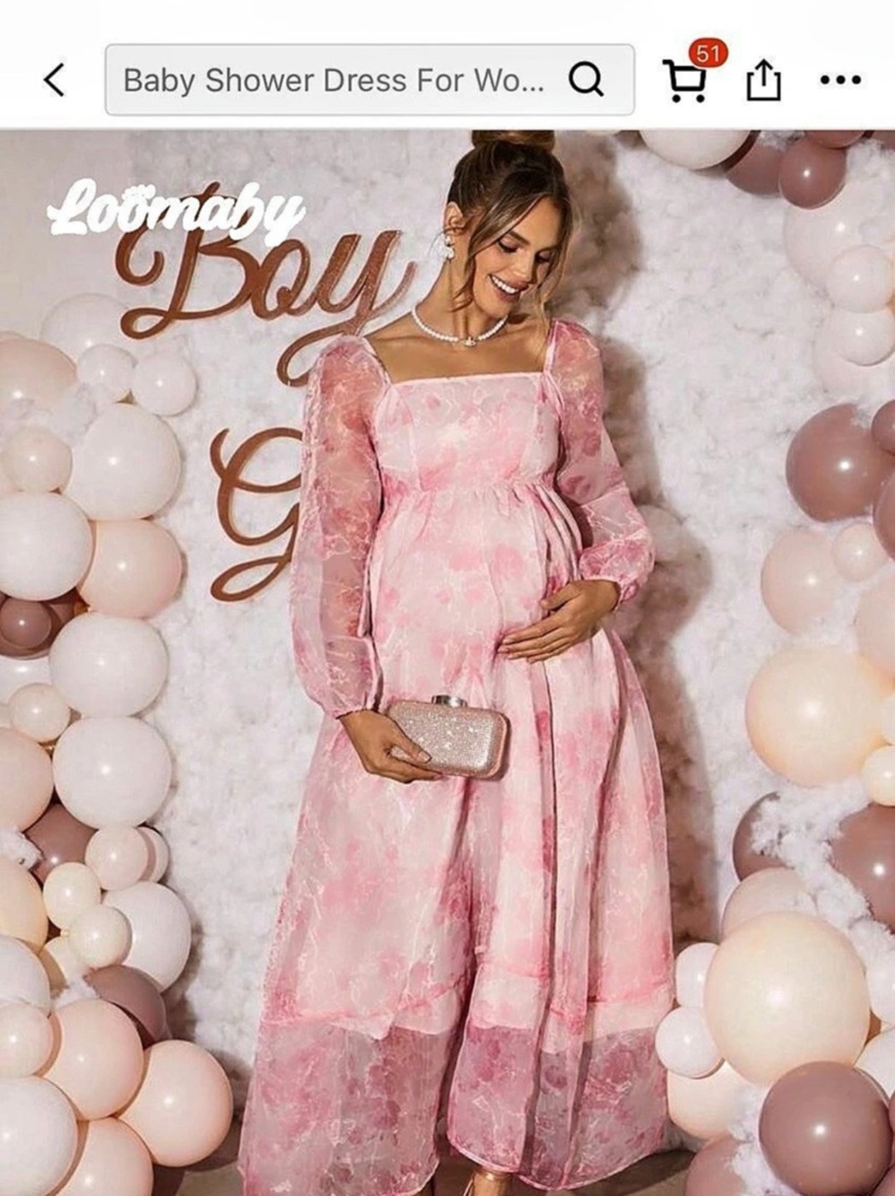 Pink Floral Maxi Dress Like New for perfect for baby shower